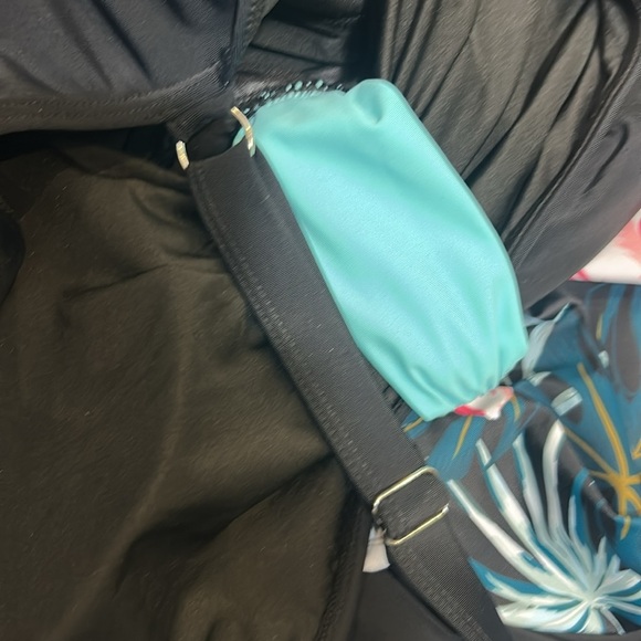 Hanna Nikole Black Floral One Piece Flowy Body Shaping Swimsuit Dress w/shorts - Picture 13 of 16